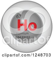 Poster, Art Print Of 3d Round Red And Silver Holmium Chemical Element Icon