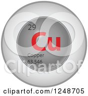 Poster, Art Print Of 3d Round Red And Silver Copper Chemical Element Icon
