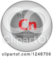 Poster, Art Print Of 3d Round Red And Silver Copernicium Chemical Element Icon