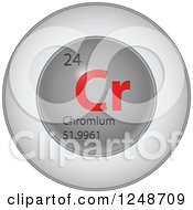 Poster, Art Print Of 3d Round Red And Silver Chromium Chemical Element Icon