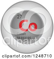 Poster, Art Print Of 3d Round Red And Silver Cobalt Chemical Element Icon