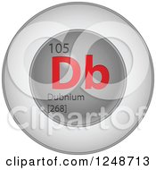 Poster, Art Print Of 3d Round Red And Silver Dubnium Chemical Element Icon