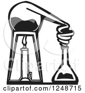 Black And White Woodcut Chemistry Lab Alembic