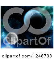 Poster, Art Print Of 3d Surrel Moon And Planet In Outer Space