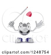 Poster, Art Print Of 3d Soccer Ball Character Waving A Japanese Flag