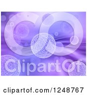 Clipart Of A Background Of Floating Viruses In Purple Royalty Free Illustration