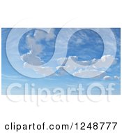 Poster, Art Print Of Background Of Blue Sky With 3d Puffy Clouds