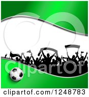 Poster, Art Print Of 3d Soccer Ball With A Crowd Of Fans On Green And White