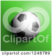 Clipart Of A 3d Soccer Ball Over Green Royalty Free Vector Illustration