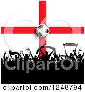 Poster, Art Print Of 3d Soccer Ball Over A Crowd Of Fans And An English Flag