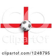 Poster, Art Print Of 3d Soccer Ball Over An English Flag