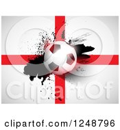 Poster, Art Print Of 3d Soccer Ball And Splatter Over An English Flag