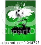 Poster, Art Print Of 3d Soccer Ball Over A Splatter Crowd Of Fans On Green