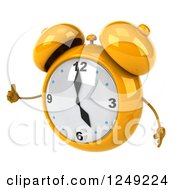 Clipart Of A 3d Yellow Alarm Clock Royalty Free Illustration by Julos