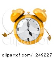Clipart Of A 3d Yellow Alarm Clock Royalty Free Illustration by Julos