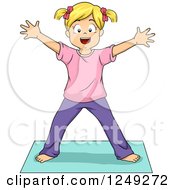 Poster, Art Print Of Blond Girl In A Yoga Star Pose
