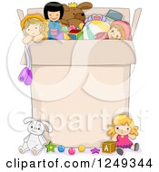 Poster, Art Print Of Box Full Of Girl Toys With Text Space