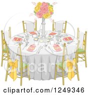 Formal Wedding Reception Dinner Table