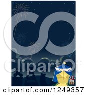 Poster, Art Print Of Background Of A Night Circus With Fireworks