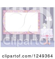 Poster, Art Print Of Shapbby Chic Floral Frame By A Table