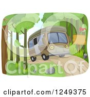 Poster, Art Print Of Camper Bus On A Dirt Road