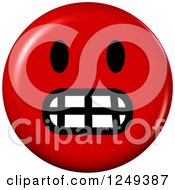 Clipart Of A 3d Red Emoticon Face Royalty Free Illustration