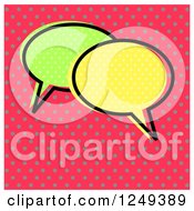 Clipart Of Retro Speech Balloons Over Dots Royalty Free Illustration