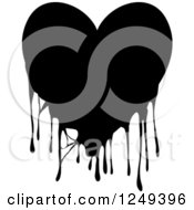 Poster, Art Print Of Black And White Dripping Heart On White