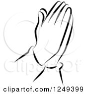 Clipart Of Black And White Praying Hands Royalty Free Illustration by Prawny