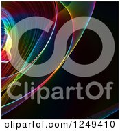 Poster, Art Print Of Background Of Colorful Fractal Waves On Black