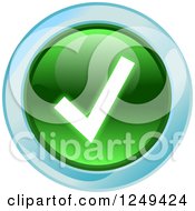 Clipart Of A Round Green Check Mark Icon Royalty Free Illustration