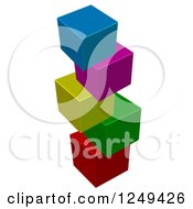 Poster, Art Print Of Stack Of 3d Colorful Cubes