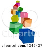 Clipart Of 3d Colorful Cubes Royalty Free Illustration