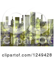 Poster, Art Print Of City Skyline With Distressed Grunge Over White