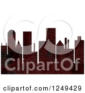 Clipart Of A City Skyline With Dark Distressed Grunge Over White Royalty Free Illustration