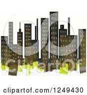Poster, Art Print Of Painted City Skyline Over White
