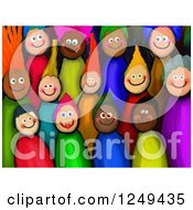Clipart Of A Painting Of Happy Diverse Children Royalty Free Illustration