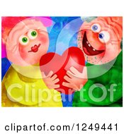 Clipart Of A Painting Of A Senior Couple Falling In Love Again Royalty Free Illustration