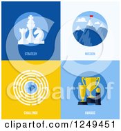 Poster, Art Print Of Strategy Mission Challenge And Award Business Icons