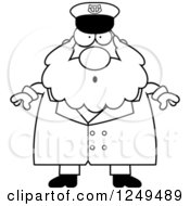 Poster, Art Print Of Black And White Surprised Gasping Chubby Sea Captain Man