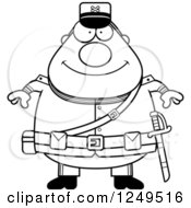 Black And White Happy Chubby Civil War Union Soldier Man