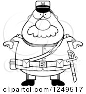 Clipart Of A Black And White Chubby Civil War Union Soldier Man Royalty Free Vector Illustration