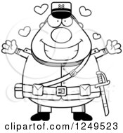 Poster, Art Print Of Black And White Loving Chubby Civil War Union Soldier Man Wanting A Hug