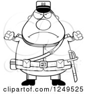 Clipart Of A Black And White Mad Chubby Civil War Union Soldier Man With Balled Fists Royalty Free Vector Illustration by Cory Thoman