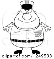 Poster, Art Print Of Black And White Happy Chubby Navy Admiral Man