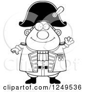 Poster, Art Print Of Black And White Friendly Waving Chubby Old Admiral Man