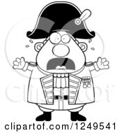 Black And White Scared Screaming Chubby Old Admiral Man