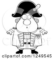 Black And White Surprised Gasping Chubby Old Admiral Man