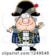 Poster, Art Print Of Friendly Waving Chubby Old Admiral Man