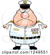 Poster, Art Print Of Depressed Chubby Navy Admiral Man